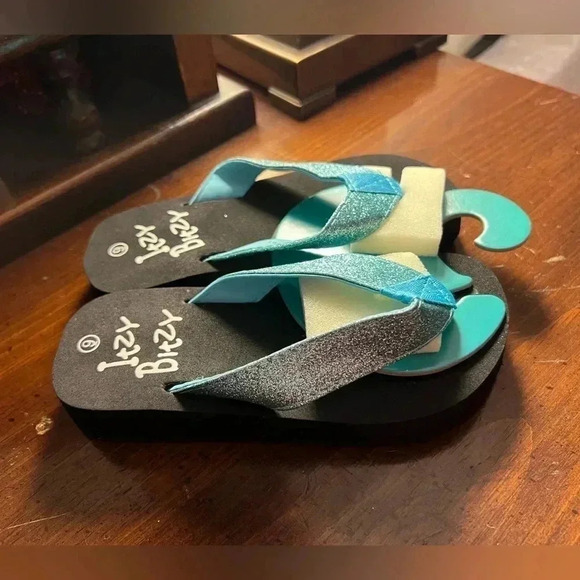 Toddler Size 9 Blue Sparkie Itzy Bitzy Flip Flops - Picture 3 of 5